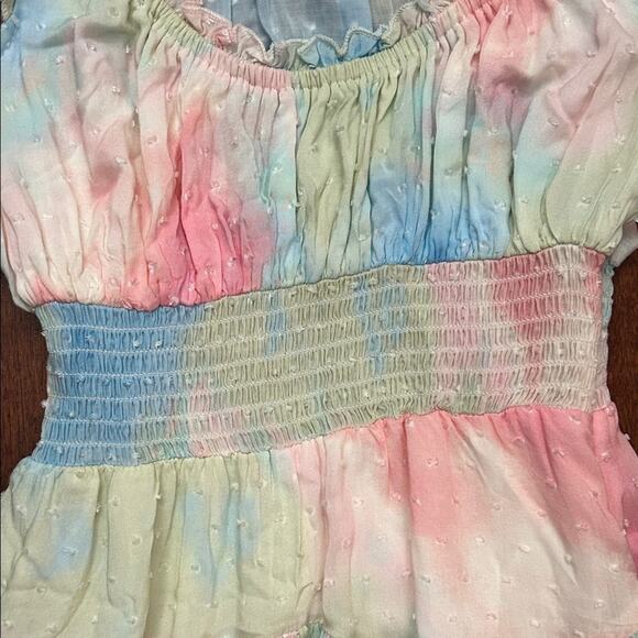 Isabelle’s Cabinet Naomi Pastel Tie Dye Romper, Size Small - Picture 6 of 15